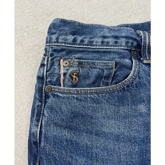 Todd Snyder Jeans Mens 33x30 Blue Slim Fit Selvedge Denim Button Fly 12.5oz - Picture 8 of 9